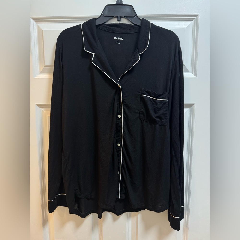 GAP Softest Modal PJ Pajama Shirt and Pants in Black - Picture 2 of 10